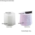 Octagon candle cup silicone mold and finished plaster vessel with dimensions 90mm height - D4140-Octagonal Candle Cup Mold
