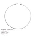 Silver stainless steel snake bone chain necklace, 4mm width minimalist jewelry for women - 4mm Steel Color 40cm (YX33106)