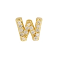 Classic 18k gold plated letter W pendant with sparkling pave zircon stones - Letter W