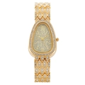 Montre serpent élégante dorée pour femme avec cristaux étincelants et design de luxe - Design en Forme de Serpent (M1124) / Doré