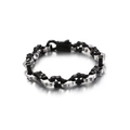 Pulsera punk para hombre de acero inoxidable pulido en color negro y plata - Bicolor Negro (KB121540-KFC)