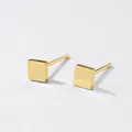 Minimalist 4mm square stainless steel stud earrings with a luxury 14K gold finish - Square (YE14811) / 4mm / Gold