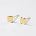 Minimalist 4mm square stainless steel stud earrings with a luxury 14K gold finish - Square (YE14811) / 4mm / Gold