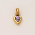 Golden heart-shaped titanium steel pendant with a purple gemstone birthstone center - June Heart Birthstone Pendant Only (Without Chain) / Gold