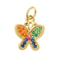 Golden butterfly jewelry pendant with colorful zircon stones for DIY bracelets and charms - Butterfly Style/P37-1