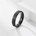 Minimalist matte black titanium steel ring with sparkling frosted surface finish - 6mm Double Step Black / Size 7