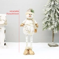 Pupazzo di neve natalizio estensibile con stampa dorata e gambe telescopiche alto 75 cm - Stile Cappello Rotondo (YH20012)