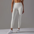 Weiße Yoga-Leggings mit hoher Taille aus weichem gebürstetem Stoff für Fitnessübungen - XS / Grauweiß