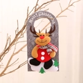 Christmas reindeer felt door hanger with Merry Christmas embroidery for holiday decor - Elk