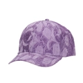 Purple baseball cap with textured 3D pleated fabric and classic curved brim design - Purple