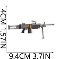 Detailed close-up of a heavy machine gun embroidery patch with size dimensions in cm - Machine Gun Style (No. 8)