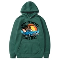 Dark green oversized hoodie featuring Gulf of Mexico vintage truck and surfboard print - Dark Green