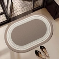 Ovale geflochtene Badematte mit brauner Textur und rutschfester Unterseite für Türen - Kantengitter-ellipse / 40*60cm (Verdickter Diatomeenschlamm)
