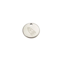 Colgante redondo de acero inoxidable chapado en oro 18K con diseño de cohete - Color Acero