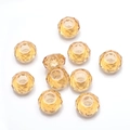 Faceted champagne crystal glass beads for DIY jewelry making with polished large holes - 8*14MM Coreless / Gold Champagne