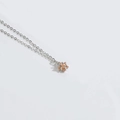 Fashionable five-pointed star necklace with orange star crystal pendant on silver chain - Orange (Silver) (XL4117-1)