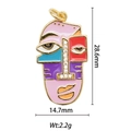 Gros plan du pendentif visage artistique avec émail coloré et diamants blancs - Style Visage d'Art Abstrait (DZ-004)
