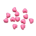 Detailed top view of pink heart-shaped acrylic beads for DIY jewelry and crafts - 9*10.5mm/50Pcs / Pink