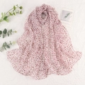 Elegante sciarpa leopardata rosa da donna, leggero foulard estivo in chiffon di seta - Rosa