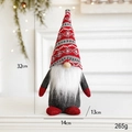 Gnome de Noël avec bonnet rouge tricoté et barbe blanche, hauteur de 32 cm - Gnome de Noël Gris 32CM