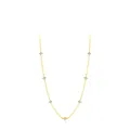 Elegant 18K gold plated S925 silver necklace with sparkling clover charms and crystals - 925 Silver / S925 Sterling Silver (K-Gold)