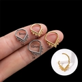 Macro shot of V-shaped gold and silver nose rings with beaded edge in 8mm and 10mm - 1#(8mm) / 8mm / Gold