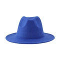 Classic royal blue wool felt fedora hat with a teardrop crown in a vintage western style - 58cm / Royal Blue