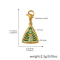 18K gold plated triangle pendant with green enamel evil eye and blue zircon inlay - Gold Green Evil Eye Pendant Only (Without Chain) (D171-5)