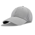 Classic grey cotton baseball cap in a minimalist solid color with adjustable strap - M (56-58cm) / Light Gray