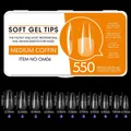 Tabla de tallas con ancho y largo para uñas postizas almendradas mate y ultrafinas - SOFT GEL TIPS 06