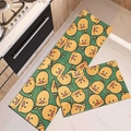 Set of two green kitchen mats with yellow duck patterns and anti-slip backing - Yellow Duck / 40*60cm