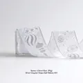 Ruban de Noël argenté avec motifs boules pailletées, maille de 6,3 cm avec bord filaire - Boule D'ornement Argentée #31
