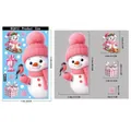 Christmas snowman window stickers set with size details and cute cartoon decorations - BQ612