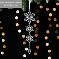 Clear acrylic snowflake pendant with three crystals and water drop for Christmas trees - Snowflake String B