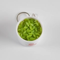 Creative green bean porridge bowl keychain charm with realistic resin beans and silver ring - Large / Green Rice Porridge Keychain