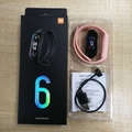 Pink M6 smart fitness band set including black strap and magnetic charger cable - Magnetic Style (Hryfine) / Pink