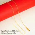Golden 18K finish cross chain necklace, 45cm length with lobster clasp and needle end - O-link Beaded Chain