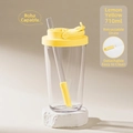 Lemon yellow 710ml Tritan straw cup with thick retractable straw for bubble tea - 24oz / Lemon Yellow