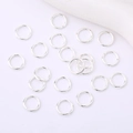 Bright silver 14K gold-filled open jump rings for DIY handmade jewelry connector making - Width 4mm / Silver