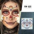 Tatouages temporaires étanches Jour des Morts avec motif floral de crâne coloré RM-025 - RM-025