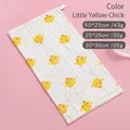 Six-layer cotton baby gauze towel with yellow chick print in various sizes - 25*25cm【4 Layers】 / Little Yellow Chick