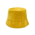 Primer plano detallado de la textura de pana amarilla y las costuras del sombrero - M (56-58cm) / Amarillo
