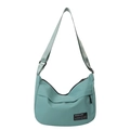 Borsa a tracolla minimalista in nylon verde menta a forma di mezzaluna con cinturino - Verde