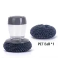 Brosse de cuisine avec distributeur de savon et deux têtes de nettoyage en PET - Brosse PET + 1 Balle PET