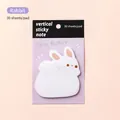 Nota adhesiva vertical con forma de conejo blanco y diseño de dibujos con 30 hojas por bloc - Conejo