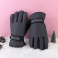 Guanti termici invernali da ciclismo grigio scuro con tessuto impermeabile e touch screen - Touch Screen Addensato / Donna Velcro Grigio
