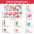 Adesivi murali natalizi set da 46 pezzi con bastoncini di zucchero e caramelle - Tema Caramelle di Natale (CT24Y10667J_R) / 90*30cm*2 Fogli
