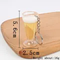 Portachiavi mini boccale di birra con schiuma e liquido realistico, altezza 5,6cm - Flûte da champagne