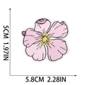 Dettaglio della toppa ricamata con fiori rosa e misure di 5,8 cm x 5 cm - Stile Fiore Rosa (3号)