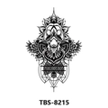 Mandala lotus flower and geometric pattern temporary tattoo sticker in black and white - Th-289 / 210*148mm